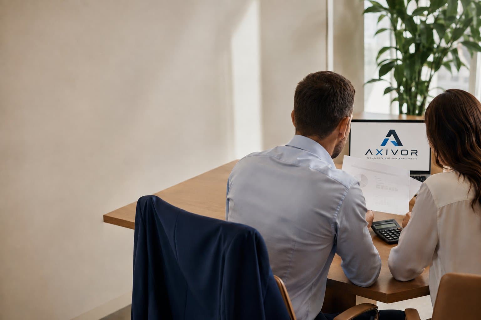 Reunión de asesoría revisando las cuentas de una empresa